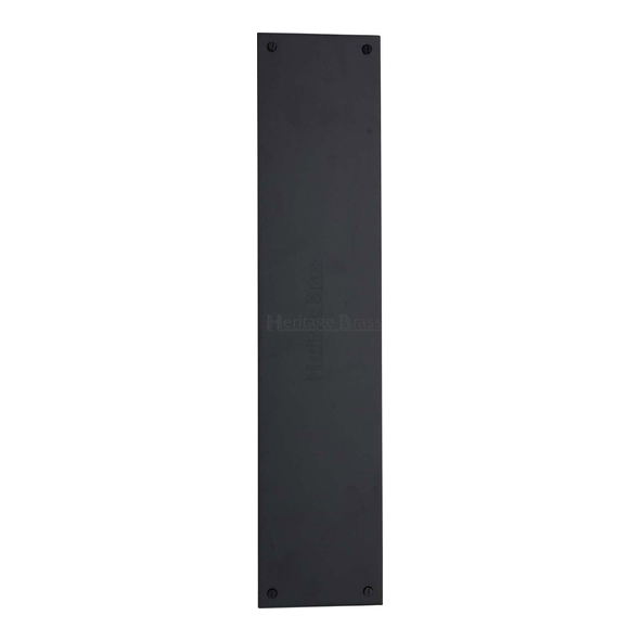 V740 305-BKMT • 305 x 076mm • Matt Black • Heritage Brass Rectangular Finger Plate